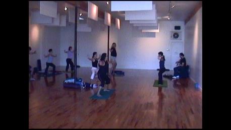 Teaching with live music at Santa Monica Yoga, CA